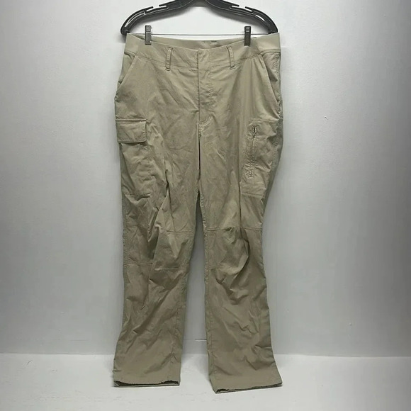 Athleta Trekkie Utility Cargo Pant Pants Elastic Waist Ecru Beige Tan Size 14 - Picture 4 of 12